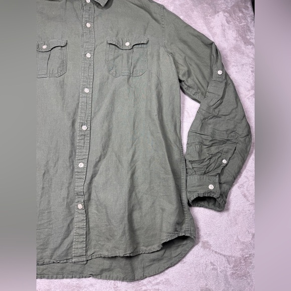 Old Navy Classic Fit Women’s Linen Cotton Blend Button Front Collared Shirt L - Picture 7 of 16